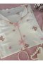 Short Sleeve Pink Teddy Bear Special Texture Pajama Set - 3