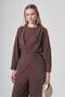 Women's Cross Waist Tie Set Brown 31446 - 4