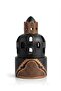 Architectural Black and Bronze Incense Burner with Dome and Honeycomb Pattern - 3