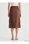Lcw Vision Brown Tie-Waist Linen Blend Skirt - 4