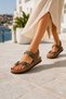 Women's Anatomical Cork Sole Double Buckle Flip-Flop Casual Sandals - 5