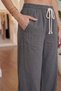 Women's Smoked Muslin Palazzo Pants Wide Leg High Waist - 3