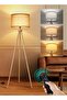 Solid Wooden Tripod Floor Lamp with Remote Control, Dimmable, 4 Color Temperatures & 1H Timer