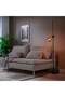 Floor Lamp with Decorative LED Bulb, Black / Smoke Grey Globe Glass - 4