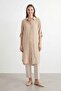 Women's Natural Textured Tunic with Pockets - 10796Tun Taş