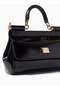 Small East West Sicily Top-handle Bag in Glossy leather, Black-17cm - 5