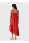 Trendlucky U-Neck Rope Strap Ruffle Muslin Dress with Difference - 4