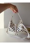 Women's White-Black Polka Dot Baguette Bag Retro Shoulder and Hand Bag - 2