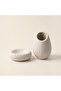 Skadi Stone Bathroom Set Soap Dish and Toothbrush Holder Organic Stone Texture 2 Pieces