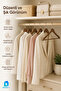 6-Piece Wooden Patterned Clothes Hanger Plastic Clothes Hanger In-Cabinet Wardrobe Organizer 44X22 cm - 3