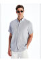 Nevavm Regular Fit Short Sleeve Linen Look Men's Shirt with Difference