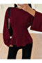 Women's Waist-Slit Flounce Long Sleeve Blouse 223 - 6