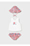 Baby Girl 3-Piece Printed Bikini Set Salmon 1636 - 2