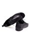 Black Color Lace-Up Genuine Leather Men's Shoes - 2