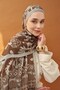Riva Shawl Tencel Floral Chocolate Brown - 3