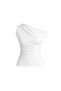 New Season Women's Blouse with Asymmetrical Shoulder Detail and Waist Adjustment 52115088 - 2