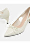 Women White Bow Court Shoes - 3