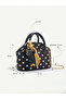 Black Polka Dot Shk334 Faux Leather, Scholarship, Chain Strap, Scarf Gift, Hand, Arm and Shoulder Bag - 7