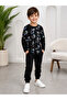 Crew Neck Skeleton Skateboard Printed Children's T-Shirt