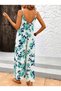The Address of Comfortable Elegance Women's Rope Strap Round Neck Loose Single Jersey Long Jumpsuit - 2