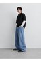 Men's Super Baggy Jean Trousers, Wide Leg, Oversize Fit, Washed Denim Jeans - 2