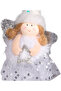 Christmas Ornament, with Fairy Figure, Holding a Star, Lame-White - 9X19 cm - 2