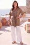 Waist Tie Detail Slit Large Size Jacket Mink - 4