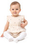 Baby Girl Ecru Heart Embroidered Muslin Bodysuit