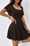 Women's Short Sleeve Square Collar Pocket Detailed Diving Suit Jumpsuit - 4