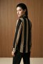 My Fashion Striped Velvet Textured Buttoned Shirt - 4