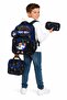 Set of 4, Boy's Patterned Primary School School Bag + Lunch Box + Pen Holder + Eraser Holder - 4