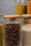 6-Piece Glass Storage Container Set - Vacuum Kitchen Organization Jars with Wooden Lids 1500 ml - 4
