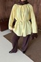Women's 100% Cotton Muslin Oversize Hijab Shirt Tunic Lemon Yellow - 7