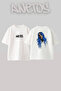 تي شيرت أبيض كبير الحجم مطبوع بتصميم Billie Eilish_61 للجنسين