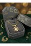 Medallion Figured Steel Necklace Snake Chain Zircon Stone Women's Necklace Gold Color - 5