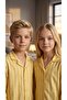 Girls and Boys Yellow Cotton Striped Long Sleeve Pajama Set + Eye Patch - 2