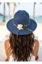 Women's Straw Hat with Flower Accessories - 3
