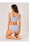 Women's 95% Cotton Ribbed Padded Bralet & Panties Underwear Set - 4