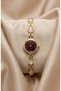 Women's Steel Watch Gold Color & Burgundy Dial Premium Stone Vintage Watch Old Money Elegant Stylish Luxury Women's Wristwatch Limited Edition 2026 - 2