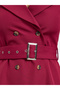 Magenta Sleeveless Blazer Midi Dress with Belt - 3