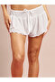 White Bow Detail Babydoll Cami Top and Flared Shorts Set - 4
