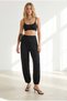Women's Black Thick Waistband Modal Viscose Shalwar Trousers Pnt-19000417