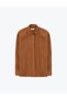 Brown Oversize Long Sleeve 100% Linen Shirt 50321208-Vr029 - 6