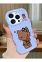 iPhone 14 Pro Compatible Case with Camera Protector Blue Silicone Couple Phone Case Kitty Pattern