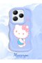 Infinix Hot 40 Pro Compatible Case Camera Protector Blue Silicone Couple Phone Case Kitty Pattern - 2