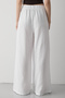 White 100% Cotton Buttoned Wide-Leg Summer Trousers - 6