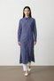 Santi Comfortable Fit Slit Detailed Buttoned Long Sleeve Tunic Women's Shirt & Hijab Shirt - Navy Bluewhite
