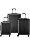 Delsey Christine Hardcase 4-Double Wheel Expandable Cabin and Check-In Luggage Trolley Set 3-Pieces - Black