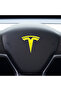 Set of 8 Custom Cut Logo Stickers for Tesla Model Y Steering Wheel Front Rear Rims and Sensors - 3