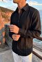 Jora Premium 100% Cotton Linen Regular Fit Black Men's Shirt - 6